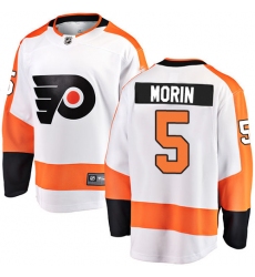 Men's Philadelphia Flyers #5 Samuel Morin Fanatics Branded White Away Breakaway NHL Jersey