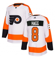Women's Adidas Philadelphia Flyers #8 Robert Hagg Authentic White Away NHL Jersey