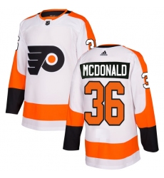 Men's Adidas Philadelphia Flyers #36 Colin McDonald Authentic White Away NHL Jersey