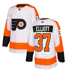 Men's Adidas Philadelphia Flyers #37 Brian Elliott Authentic White Away NHL Jersey