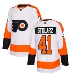 Women's Adidas Philadelphia Flyers #41 Anthony Stolarz Authentic White Away NHL Jersey