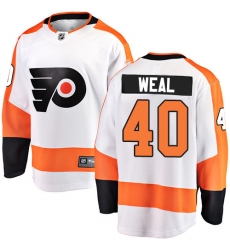 Men's Philadelphia Flyers #40 Jordan Weal Fanatics Branded White Away Breakaway NHL Jersey