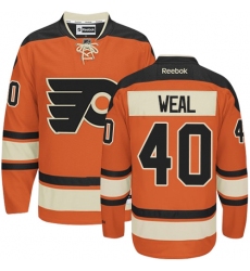 Men's Reebok Philadelphia Flyers #40 Jordan Weal Premier Orange New Third NHL Jersey