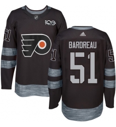 Men's Adidas Philadelphia Flyers #51 Cole Bardreau Authentic Black 1917-2017 100th Anniversary NHL Jersey