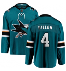Men's San Jose Sharks #4 Brenden Dillon Fanatics Branded Teal Green Home Breakaway NHL Jersey