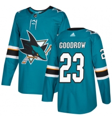 Men's Adidas San Jose Sharks #23 Barclay Goodrow Authentic Teal Green Home NHL Jersey
