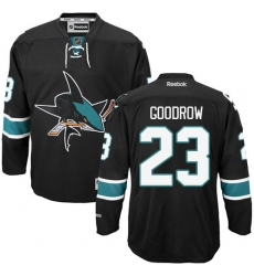Men's Reebok San Jose Sharks #23 Barclay Goodrow Premier Black Third NHL Jersey