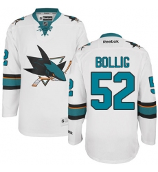 Youth Reebok San Jose Sharks #52 Brandon Bollig Authentic White Away NHL Jersey