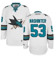Youth Reebok San Jose Sharks #53 Brandon Mashinter Authentic White Away NHL Jersey