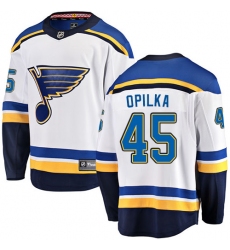 Men's St. Louis Blues #45 Luke Opilka Fanatics Branded White Away Breakaway NHL Jersey