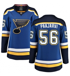 Women's St. Louis Blues #56 Magnus Paajarvi Fanatics Branded Royal Blue Home Breakaway NHL Jersey