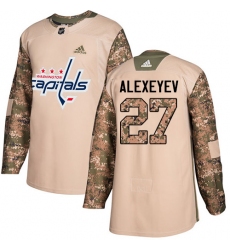 Men's Adidas Washington Capitals #27 Alexander Alexeyev Authentic Camo Veterans Day Practice NHL Jerse