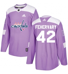 Men's Adidas Washington Capitals #42 Martin Fehervary Authentic Purple Fights Cancer Practice NHL Jersey