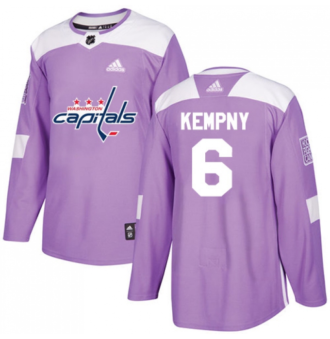 Men's Adidas Washington Capitals #6 Michal Kempny Authentic Purple Fights Cancer Practice NHL Jersey