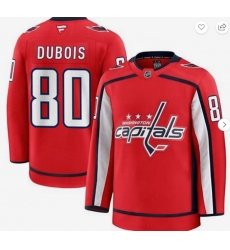 Men's Washington Capitals #80 Pierre-Luc Dubois Red 2024-25 Home Stitched Hockey Jersey