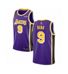 Men's Los Angeles Lakers #9 Luol Deng Authentic Purple Basketball Jerseys - Icon Edition