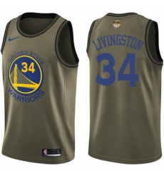 Men's Nike Golden State Warriors #34 Shaun Livingston Swingman Green Salute to Service 2018 NBA Finals Bound NBA Jersey
