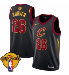 Men's Nike Cleveland Cavaliers #26 Kyle Korver Authentic Black 2018 NBA Finals Bound NBA Jersey Statement Edition