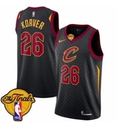 Women's Nike Cleveland Cavaliers #26 Kyle Korver Swingman Black 2018 NBA Finals Bound NBA Jersey Statement Edition