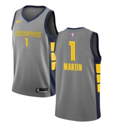 Men's Nike Memphis Grizzlies #1 Jarell Martin Swingman Gray NBA Jersey - City Edition