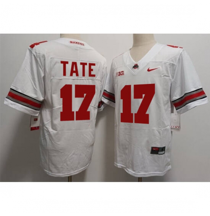 Men's Ohio State Buckeyes #17 Tate White Limited Stitched Football Jersey