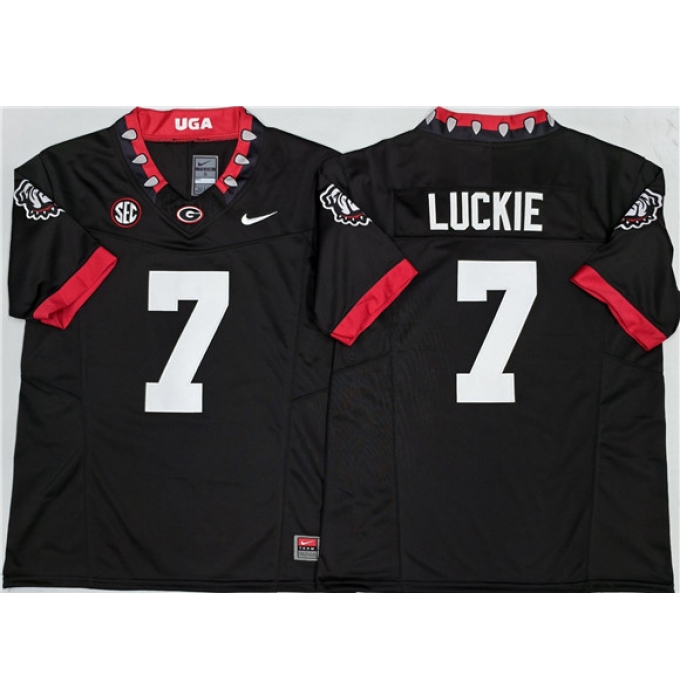 Mens Georgia Bulldogs #7 Lawson Luckie Black 2025 F.U.S.E. Stitched Jersey