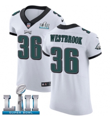 Men's Nike Philadelphia Eagles #36 Brian Westbrook White Vapor Untouchable Elite Player Super Bowl LII NFL Jersey