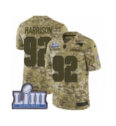 Youth Nike New England Patriots #92 James Harrison Limited Camo 2018 Salute to Service Super Bowl LIII Bound NFL Jersey