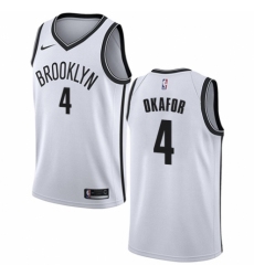 Women's Nike Brooklyn Nets #4 Jahlil Okafor Authentic White NBA Jersey - Association Edition