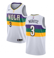 Men's Nike New Orleans Pelicans #3 Nikola Mirotic Swingman White NBA Jersey - City Edition