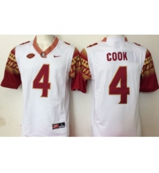 Florida State Seminoles 4 Dalvin Cook White College Football Jersey