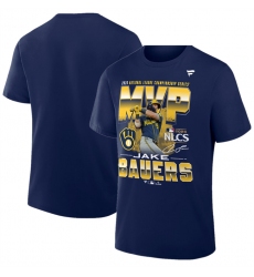 Men's Milwaukee Brewers Jake Bauers Navy 2026 National League Championship Series MVP T-Shirt
