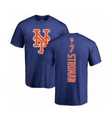 Baseball New York Mets #7 Marcus Stroman Royal Blue Backer T-Shirt