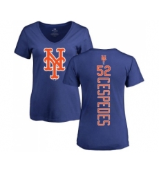 MLB Women's Nike New York Mets #52 Yoenis Cespedes Royal Blue Backer T-Shirt
