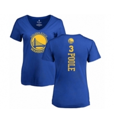 Basketball Women's Golden State Warriors #3 Jordan Poole Royal Blue Backer T-Shirt