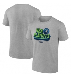 Men's Minnesota Timberwolves Heather Gray 2024 Playoffs Defensive Stance T-Shirt