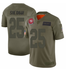 Youth San Francisco 49ers #25 Richard Sherman Limited Camo 2019 Salute to Service Football Jersey