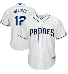 Youth Majestic San Diego Padres #12 Chase Headley Replica White Home Cool Base MLB Jersey