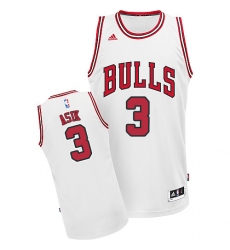 Youth Adidas Chicago Bulls #3 Omer Asik Swingman White Home NBA Jersey