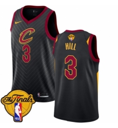 Men's Nike Cleveland Cavaliers #3 George Hill Swingman Black 2018 NBA Finals Bound NBA Jersey Statement Edition