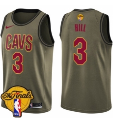 Youth Nike Cleveland Cavaliers #3 George Hill Swingman Green Salute to Service 2018 NBA Finals Bound NBA Jersey