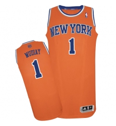 Men's Adidas New York Knicks #1 Emmanuel Mudiay Authentic Orange Alternate NBA Jersey