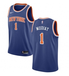 Men's Nike New York Knicks #1 Emmanuel Mudiay Swingman Royal Blue NBA Jersey - Icon Edition