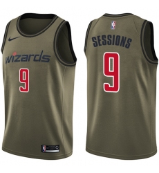 Youth Nike Washington Wizards #9 Ramon Sessions Swingman Green Salute to Service NBA Jersey