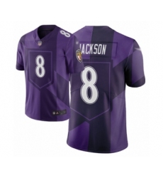Men's Baltimore Ravens #8 Lamar Jackson Limited Purple City Edition Football Jersey Men's Baltimore Ravens #8 Lamar Jackson Limited Purple City Edition Football Jersey