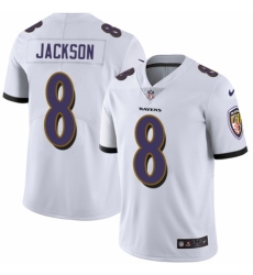 Youth Nike Baltimore Ravens #8 Lamar Jackson White Vapor Untouchable Elite Player NFL Jersey