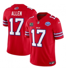 Men's Buffalo Bills #17 Josh Allen Red 2025 F.U.S.E. With Farewell And 4-Star C Vapor Untouchable Limited Football Stitched Jersey