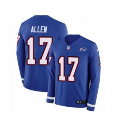 Youth Nike Buffalo Bills #17 Josh Allen Limited Royal Blue Therma Long Sleeve NFL Jersey