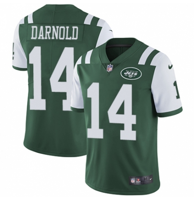 Men's Nike New York Jets #14 Sam Darnold Green Team Color Vapor Untouchable Limited Player NFL Jersey