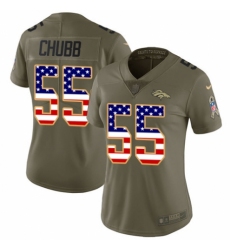 Women's Nike Denver Broncos #55 Bradley Chubb Limited Olive/USA Flag 2017 Salute to Service NFL Jersey